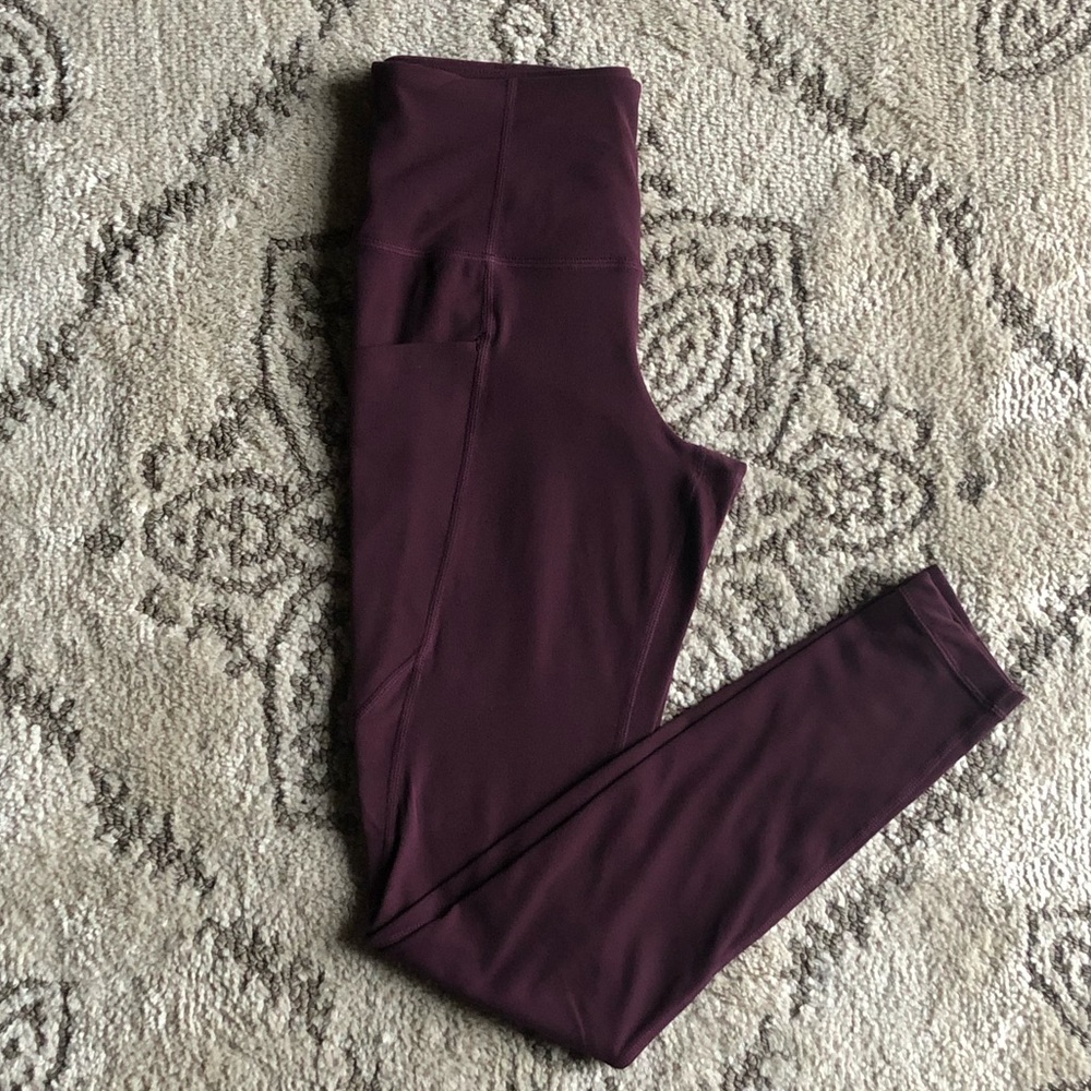 Athleta Salutation Pocket Leggings Purple